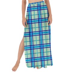 Sea Tartan Maxi Chiffon Tie-up Sarong by jumpercat