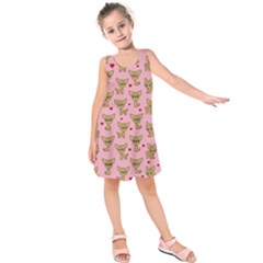 Chihuahua Pattern Kids  Sleeveless Dress by Valentinaart