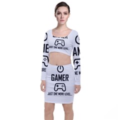 Gamer Long Sleeve Crop Top & Bodycon Skirt Set by Valentinaart