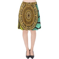 Kaleidoscope Dream Illusion Velvet High Waist Skirt by Nexatart