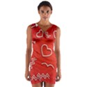 Background Valentine S Day Love Wrap Front Bodycon Dress View1