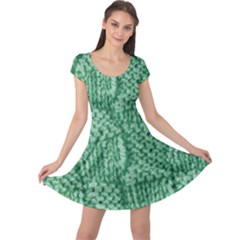 Knitted Wool Square Green Cap Sleeve Dress by snowwhitegirl