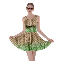 Knitted Wool Square Beige Green Skater Dress by snowwhitegirl