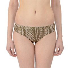 Knitted Wool Square Beige Green Hipster Bikini Bottoms by snowwhitegirl