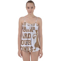 Work Hard Your Bones Babydoll Tankini Set by Melcu