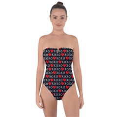 Xoxo Valentines Day Pattern Tie Back One Piece Swimsuit by Valentinaart