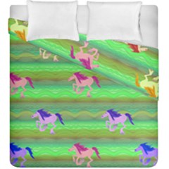 Rainbow Ponies Duvet Cover Double Side (king Size) by CosmicEsoteric