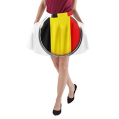 Belgium Flag Country Brussels A-line Pocket Skirt by Nexatart