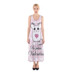 Cute Mouse - Valentines Day Sleeveless Maxi Dress by Valentinaart