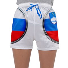 Slovenia Flag Mountains Country Sleepwear Shorts by Nexatart