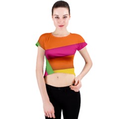 Background Abstract Crew Neck Crop Top by Nexatart