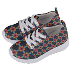 Squares Geometric Abstract Background Kids  Lightweight Sports Shoes by Nexatart