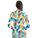 Geometric Retro Wallpaper Drape Collar Cardigan View2