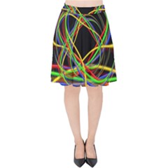 Ball Abstract Pattern Lines Velvet High Waist Skirt by Nexatart