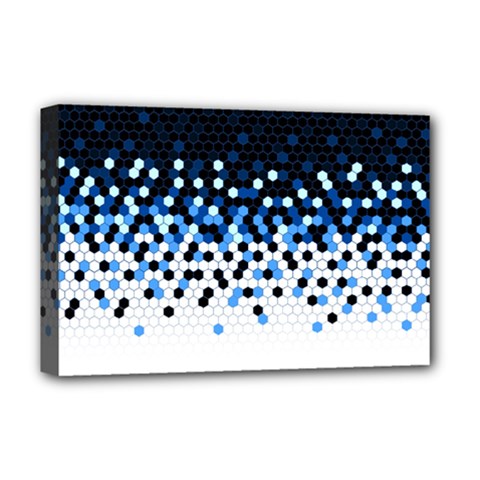 Flat Tech Camouflage Reverse Blue Deluxe Canvas 18  X 12   by jumpercat