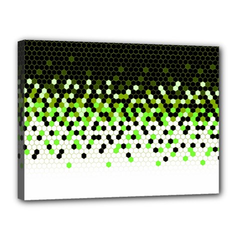 Flat Tech Camouflage Reverse Green Canvas 16  X 12  by jumpercat