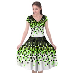 Flat Tech Camouflage Reverse Green Cap Sleeve Wrap Front Dress by jumpercat