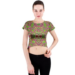 Love The Wood Garden Of Apples Crew Neck Crop Top by pepitasart