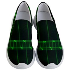 Background Signal Light Glow Green Women s Lightweight Slip Ons by Nexatart