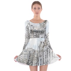 Architecture Building Design Long Sleeve Skater Dress by Nexatart