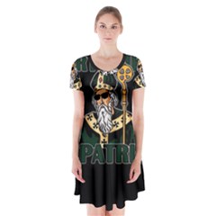  St  Patricks Day  Short Sleeve V-neck Flare Dress by Valentinaart