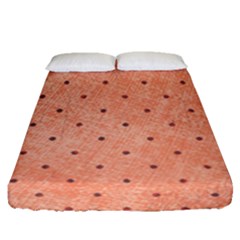 Dot Peach Fitted Sheet (queen Size) by snowwhitegirl