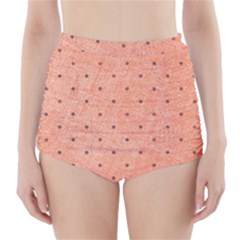 Dot Peach High-waisted Bikini Bottoms by snowwhitegirl