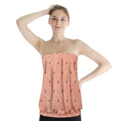 Dot Peach Strapless Top by snowwhitegirl