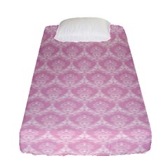 Damask Pink Fitted Sheet (single Size) by snowwhitegirl