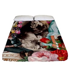 Victorian Collage Fitted Sheet (queen Size) by snowwhitegirl