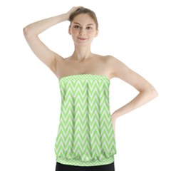 Green Chevron Strapless Top by snowwhitegirl