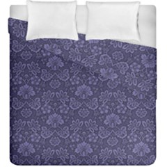 Damask Purple Duvet Cover Double Side (king Size) by snowwhitegirl