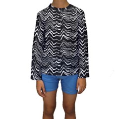 Dark Abstract Pattern Kids  Long Sleeve Swimwear by dflcprints