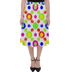 Multicolored Circles Motif Pattern Folding Skater Skirt by dflcprints