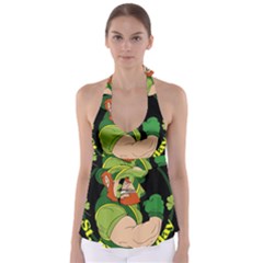 St  Patricks Day Babydoll Tankini Top by Valentinaart
