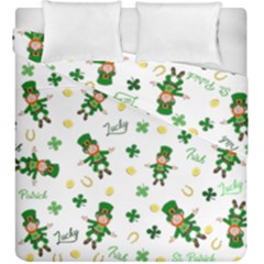 St Patricks Day Pattern Duvet Cover Double Side (king Size) by Valentinaart
