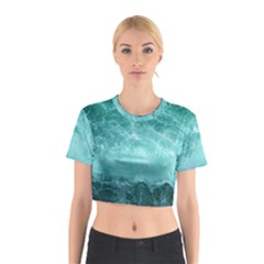 Green Ocean Splash Cotton Crop Top by snowwhitegirl