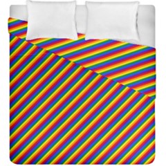 Gay Pride Flag Candy Cane Diagonal Stripe Duvet Cover Double Side (king Size) by PodArtist