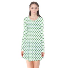 Green Heart-shaped Clover On White St  Patrick s Day Flare Dress by PodArtist