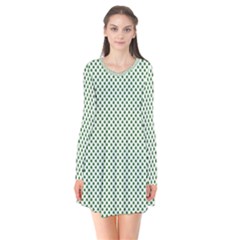 Shamrock 2-tone Green On White St Patrick’s Day Clover Flare Dress by PodArtist