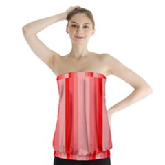 Red Monochrome Vertical Stripes Strapless Top by Nexatart