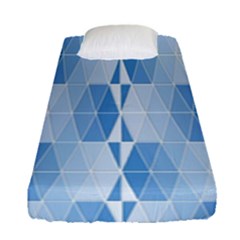 Blue Monochrome Geometric Design Fitted Sheet (single Size) by Nexatart