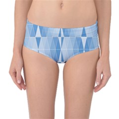 Blue Monochrome Geometric Design Mid-waist Bikini Bottoms by Nexatart