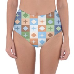 Fabric Textile Textures Cubes Reversible High-waist Bikini Bottoms by Nexatart