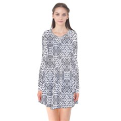 Black And White Oriental Ornate Flare Dress by dflcprints