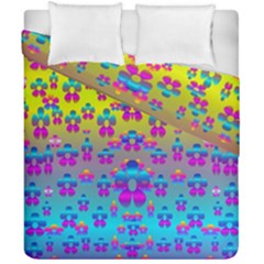 Flowers In The Most Beautiful Sunshine Duvet Cover Double Side (california King Size) by pepitasart