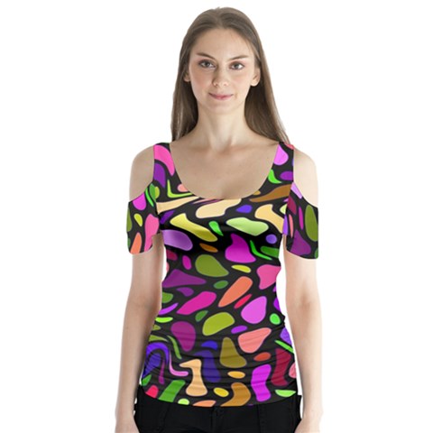 P 853 Butterfly Sleeve Cutout Tee  by ArtworkByPatrick