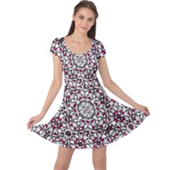 Boho Bold Vibrant Ornate Pattern Cap Sleeve Dress by dflcprints