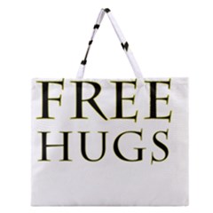 Freehugs Zipper Large Tote Bag by cypryanus