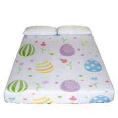 Easter Pattern Fitted Sheet (queen Size) by Valentinaart